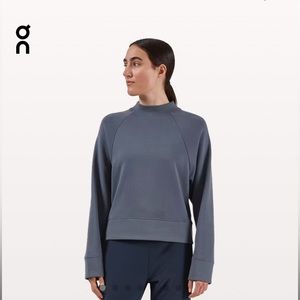 On Running Crew Neck Side Zip Sweatshirt Medium Dusty Blue Dark